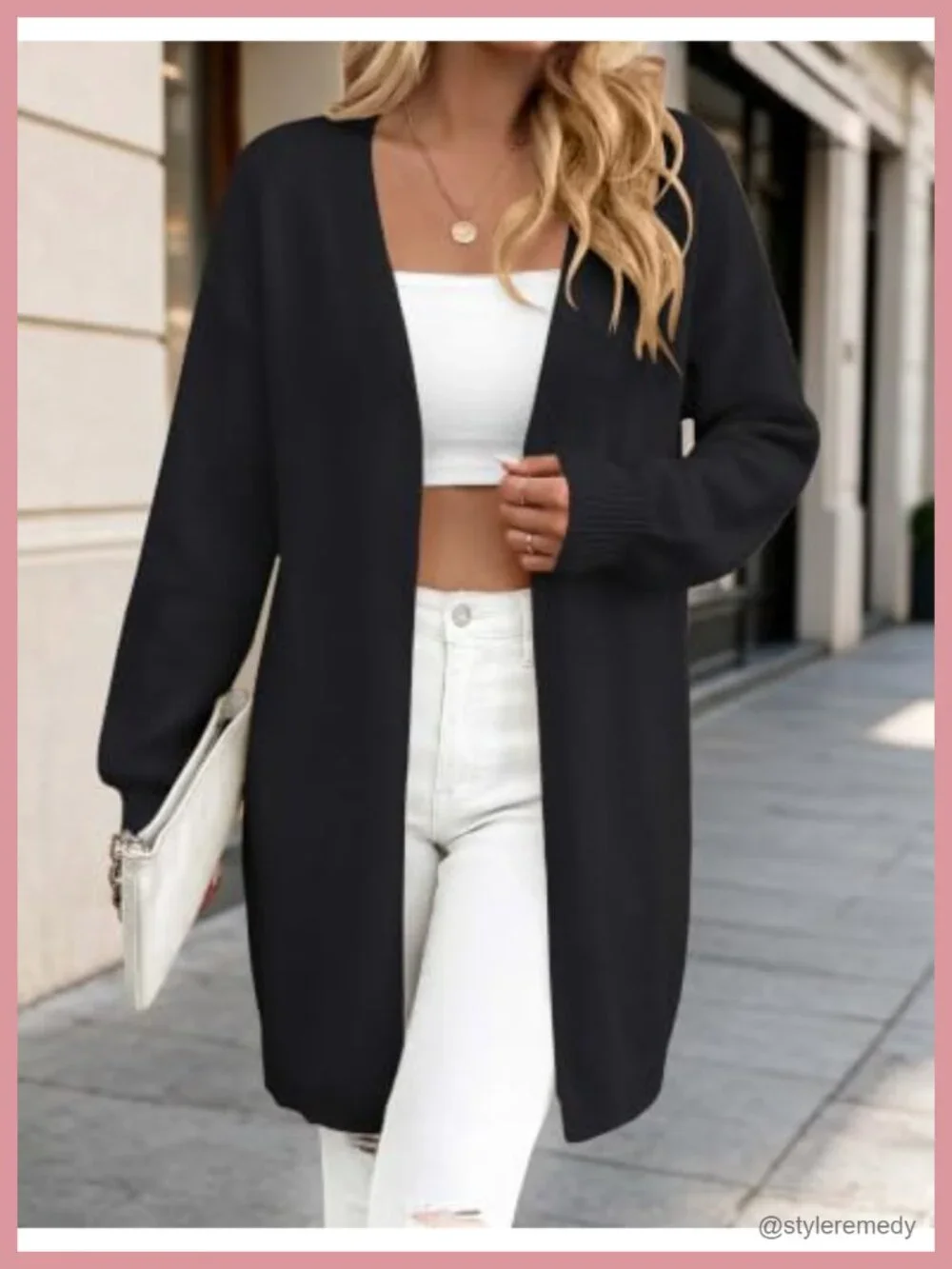 Oversized Chunky Knit Cardigan Women 2026 Open Front Long Sleeve V-Neck Fall